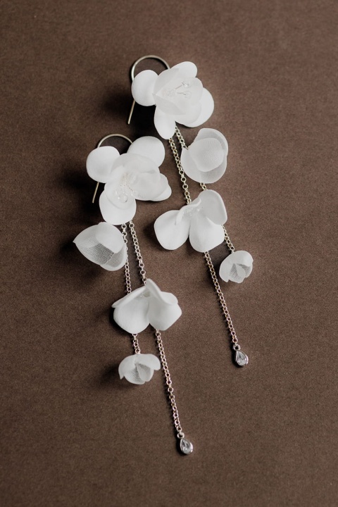 Kolczyki ślubne kwiaty srebrne Stella - A dream twig