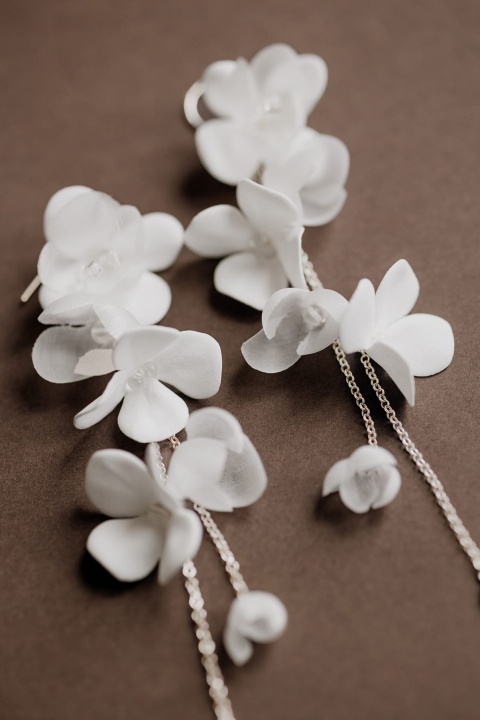 Kolczyki ślubne długie srebrne