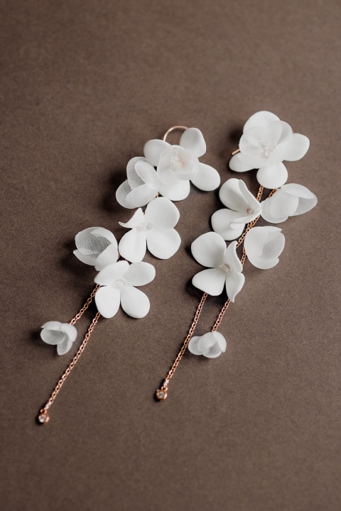 Kolczyki ślubne rustykalne ROSE GOLD