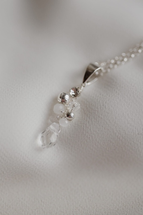 ślubny naszyjnik srebrny z kryształkami