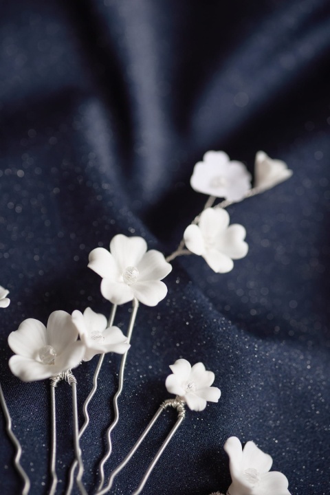 wsuwki do włosów srebrne ślubne