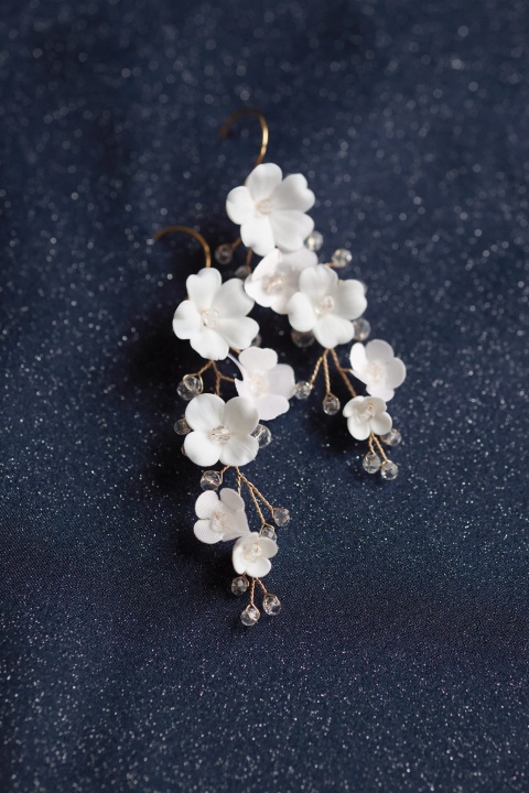 kolczyki ślubne kwiaty