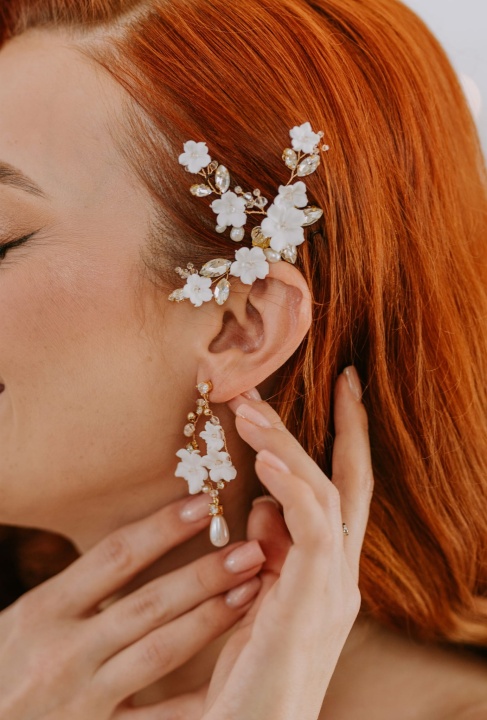 grzebyk do włosów z kwiatami