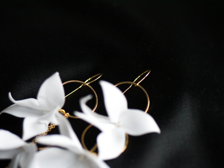 długie kolczyki ślubne z kwiatami