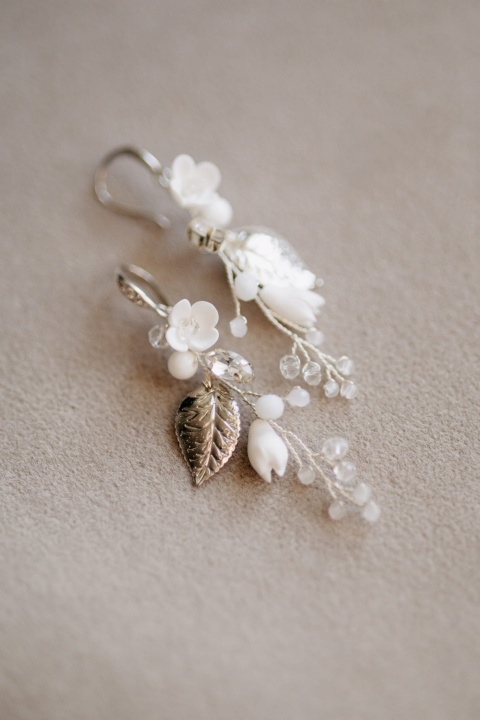 srebrne kolczyki slubne handmade