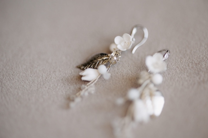 srebrne kolczyki slubne handmade