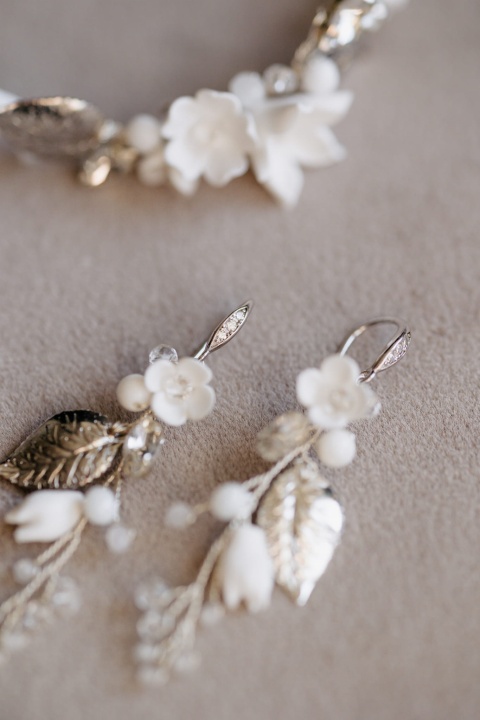 srebrne kolczyki slubne handmade