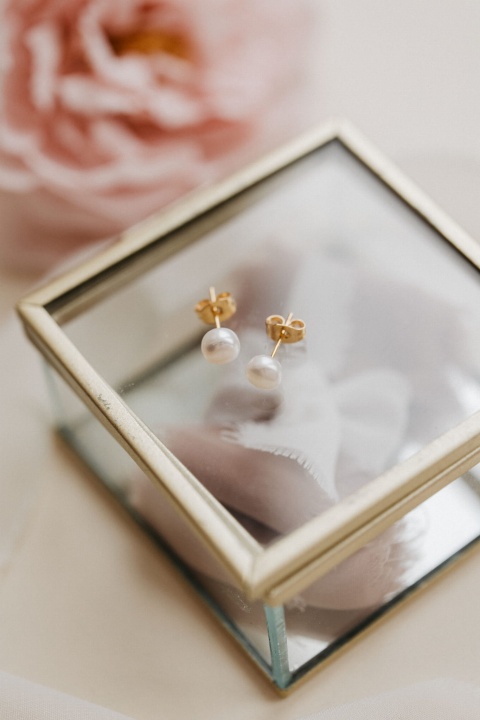 kolczyki sztyfty perła srebro 925