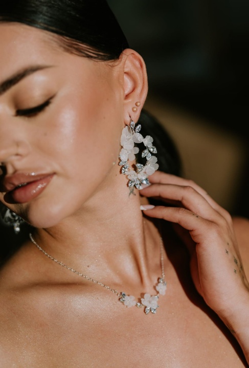 glamour klipsy ślubne