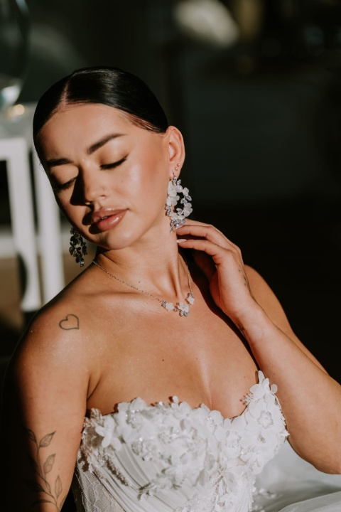 glamour klipsy ślubne