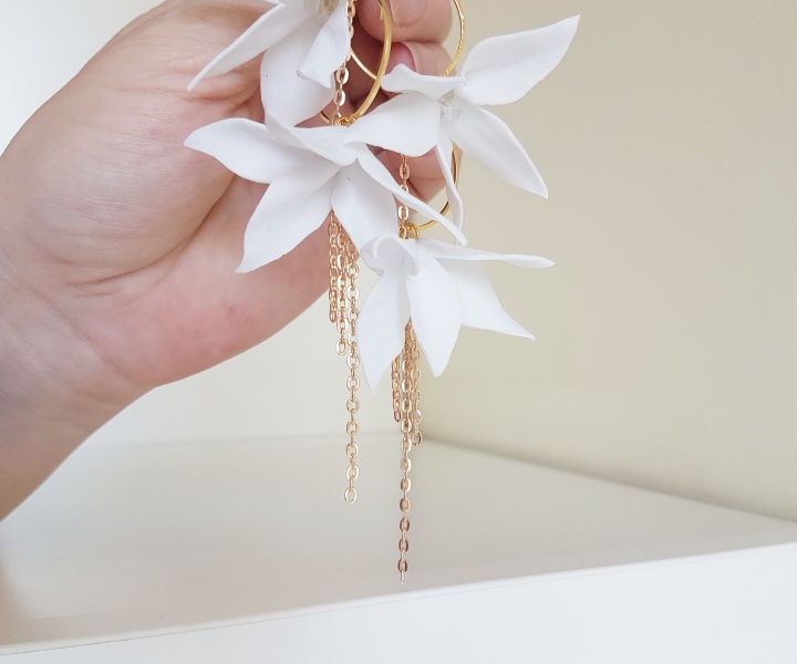 kolczyki ślubne boho