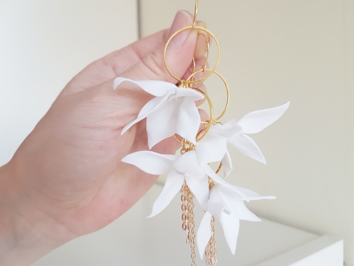 kolczyki ślubne boho