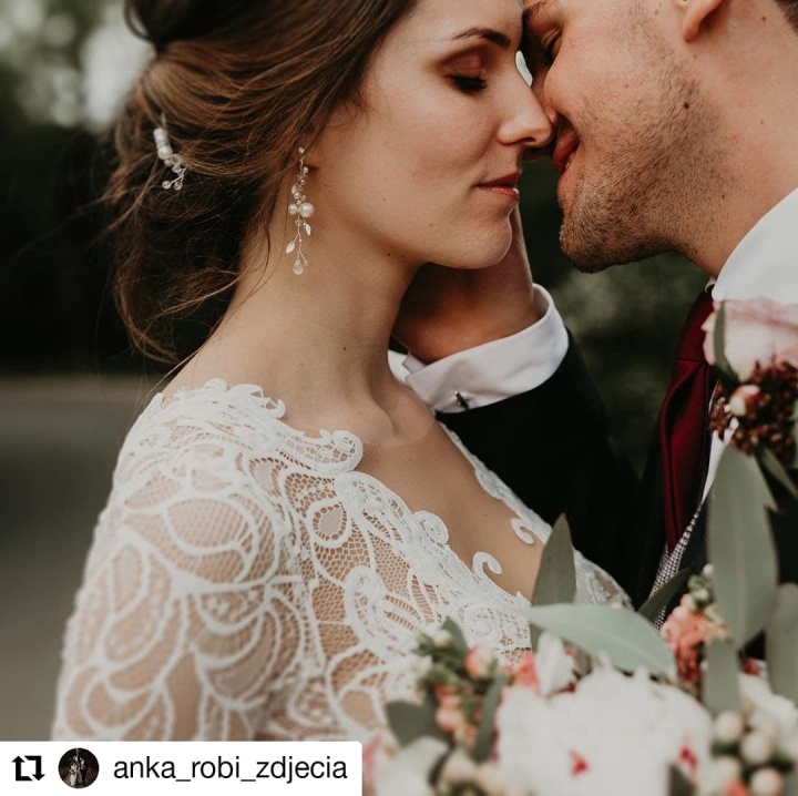 kolczyki ślubne z perełkami