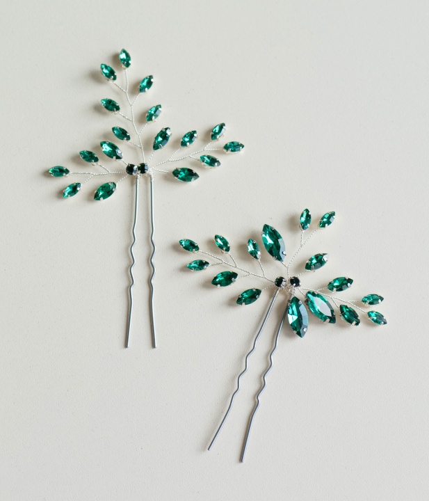 szmaragd wsuwki ślubne do włosów