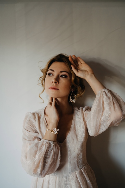 kolczyki ślubne boho