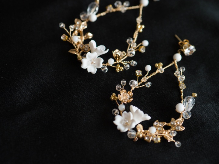 kolczyki ślubne boho