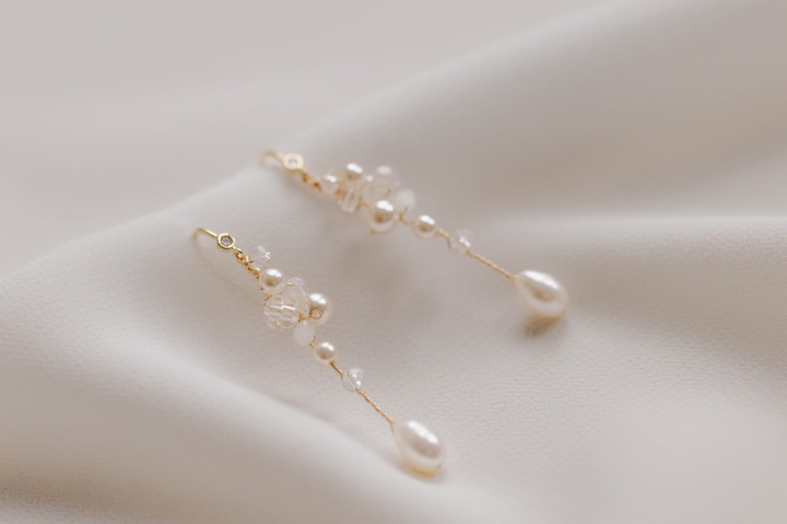 delikatne kolczyki z perłami ZŁOTO A dream twig na ślub lub wesele