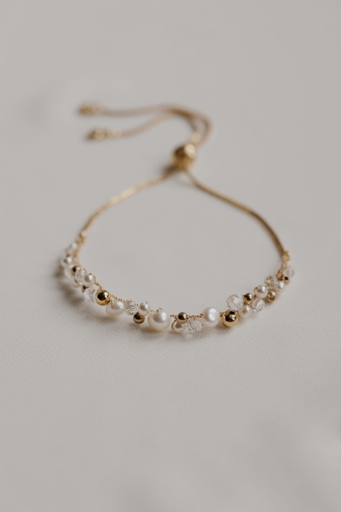 bransoletka złota z perłami ślub Fabia - A dream twig
